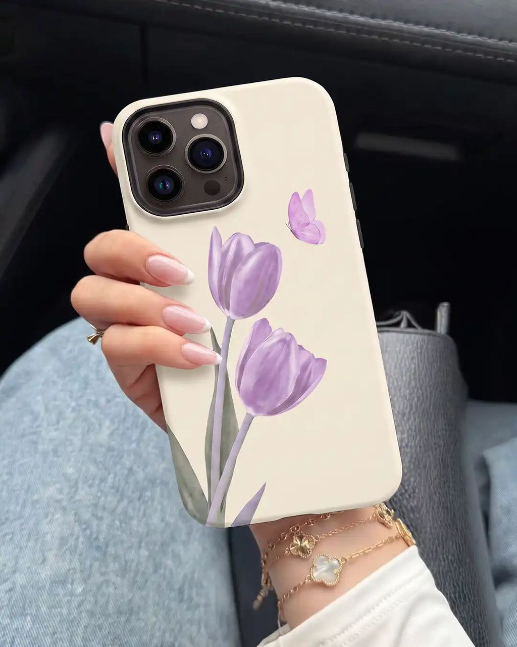 Purple Tulip Flower Case