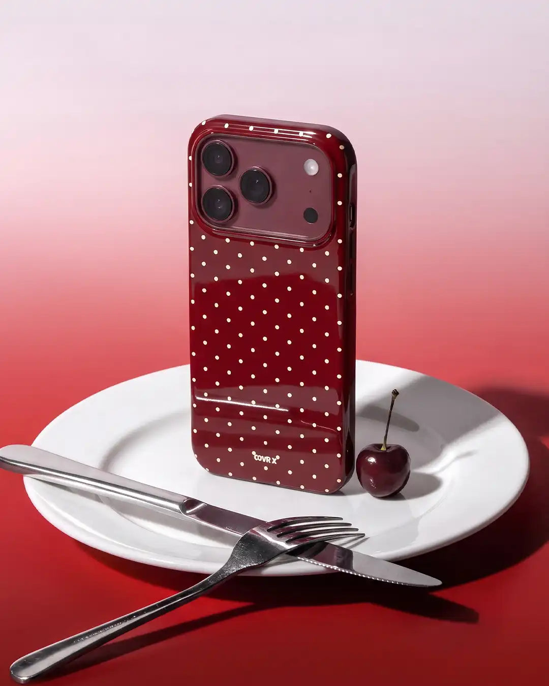 Burgundy Dots Case